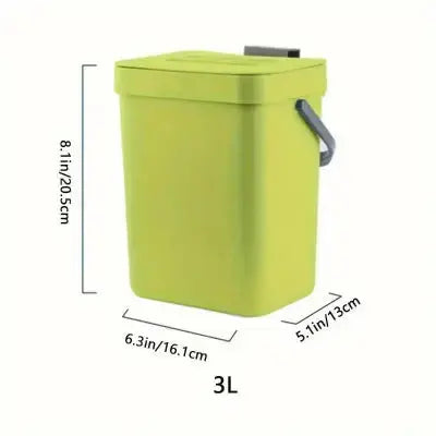 poubelle sous evier verte 3l 20 5cm 16 1cm 13cm compacte