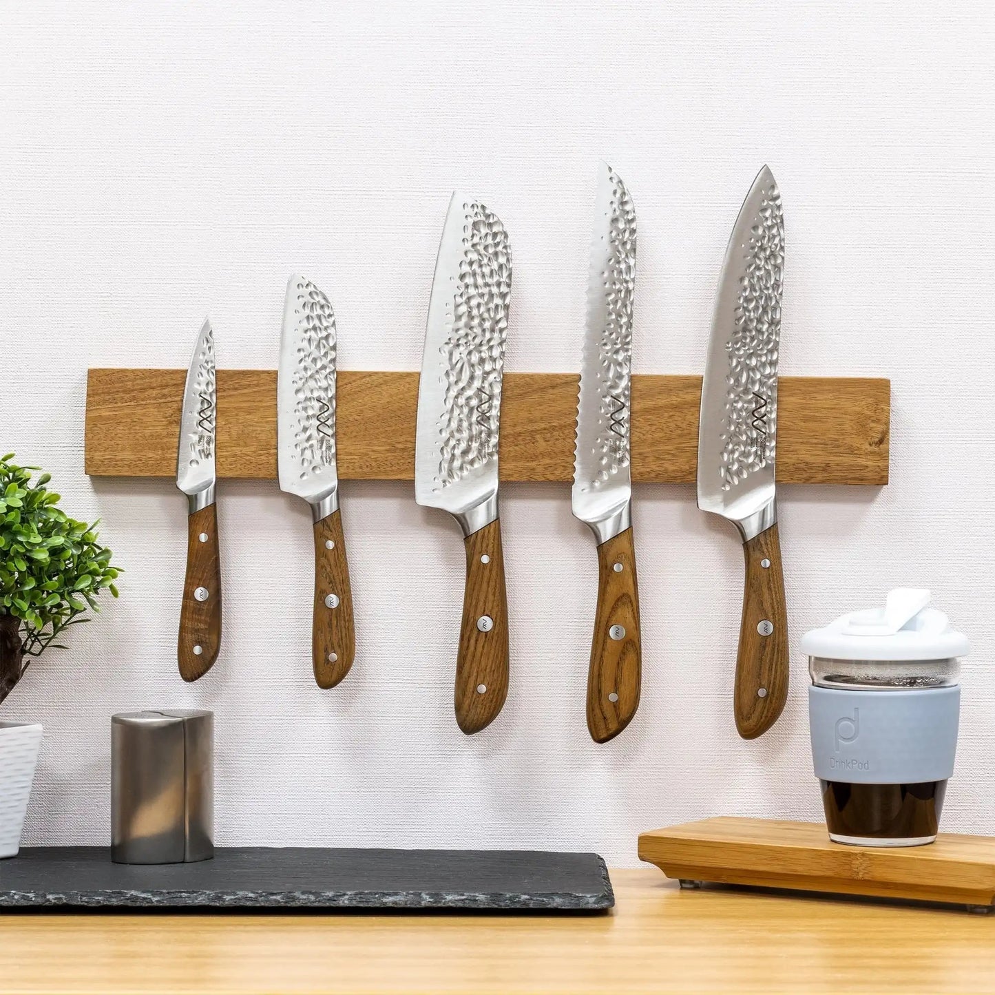 Magnetic Knife Holder for Wall with Extra Strong Magnet - 16 Inch - Knife Magnetic Strip in Acacia for Knives Lunivers-du-Rangement