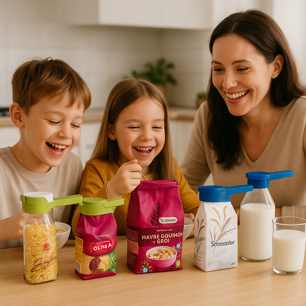 familleheureusedevantcerealesavecclipbecverseur