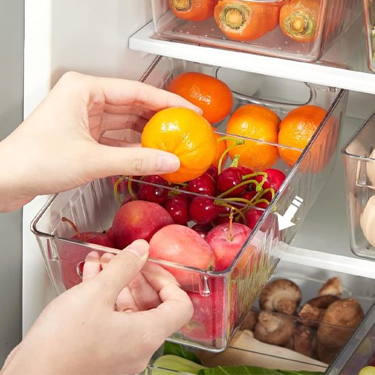 Bacderangementtransparentfacileàtirerdufrigopourorganiserlesfruits