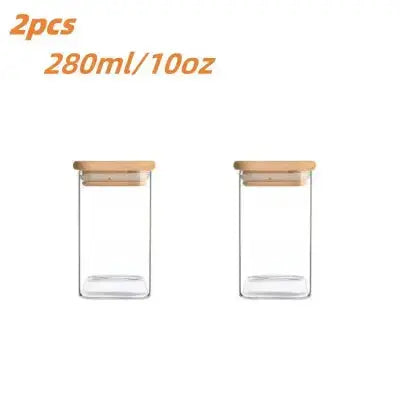 : 2 bocaux hermetiques avec couvercle en bambou 280 ml