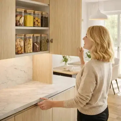 bocaux hermetiques avec couvercle en bambou rangement cuisine