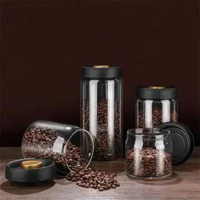 lot de 4 bocaux en verre transparent hermetiques rangement