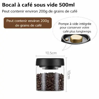 bocal en verre transparent hermetique 500 ml pompe a vide