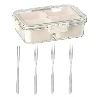 boite gouter compartimentee 4 compartiments 4 fourchettes inox incluses
