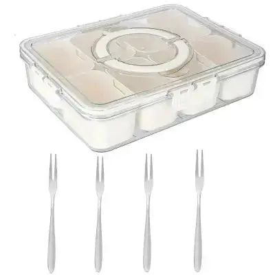 boite gouter compartimentee 8 compartiments 4 fourchettes inox incluses