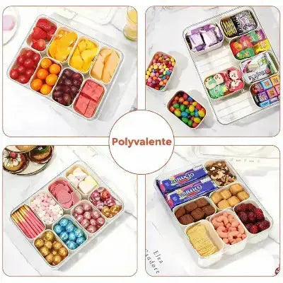 boite gouter compartimentee 8 compartiments polyvalente snacks fruits bonbons