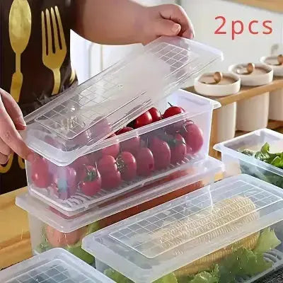 lot de 2 boites de conservation empilables avec couvercle pour frigo