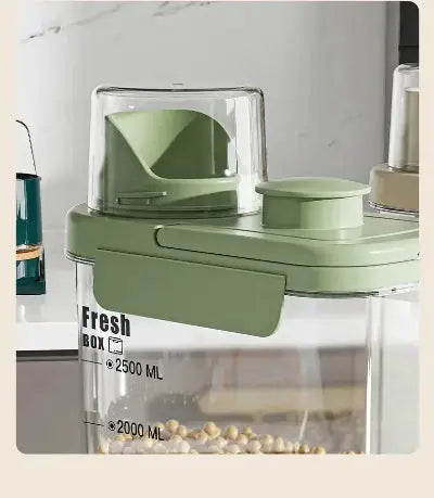 detail couvercle hermetique boite rangement transparente cuisine