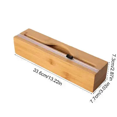 distributeur film alimentaire bambou 33 6cm 7 3cm 7 7cm compact pratique