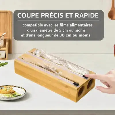 distributeur film alimentaire bambou coupe precise 30cm 5cm pratique
