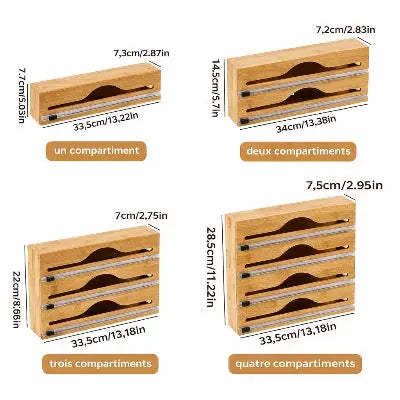 distributeur film alimentaire bambou 33 5cm 34cm 28 5cm 14 5cm 7cm