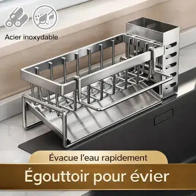 egouttoir evier inox evacuation rapide eau resistance