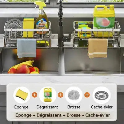 egouttoir evier inox avec accessoires complet pratique
