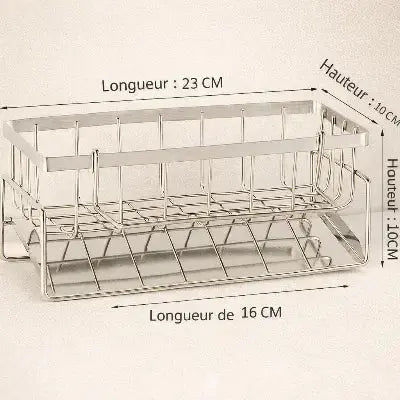 egouttoir evier acier inoxydable 23cm 16cm 10cm compact