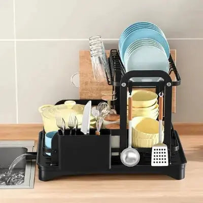 egouttoir vaisselle 2 niveaux ecoulement direct evier support planche compact