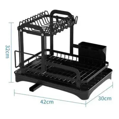 egouttoir vaisselle 2 niveaux 42cm 30cm 32cm grande capacite compact