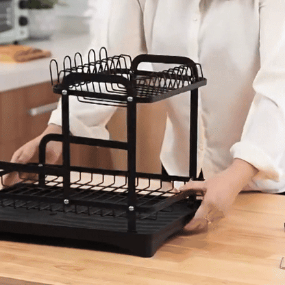 Egouttoir vaisselle 2 niveaux| Design Compact Lunivers-du-Rangement