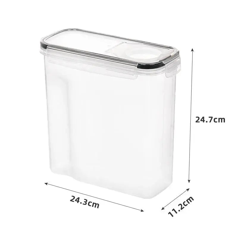 boitedeconservationcerealeshermetique25l243x112x247cmavecbecverseurjointsiliconepoigneeergonomiqueetiquettesardoiseetmarqueurblanc