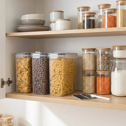 organisationplacardcuisineavecbocauxenverrebambouetboiteshermetiques