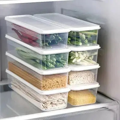 ensemble de 4 boites rangement rectangulaires empilables refrigerateur