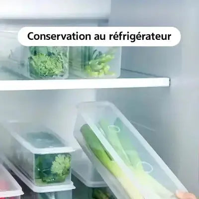 ensemble de 4 boites rangement rectangulaires conservation refrigerateur