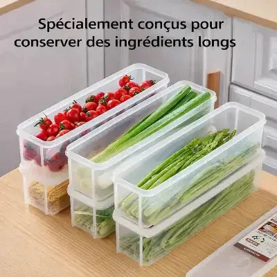 ensemble rangement rectangulaires 4 pieces ingredients longs refrigerateur