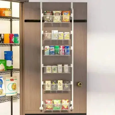 etagere suspendue porte metal blanc reglable 5 niveaux grande capacite