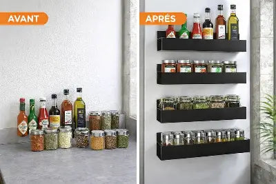 etagere a epices design culinaire avant apres rangement cuisine