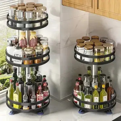 etagere a epices rotative 360 inox deux trois niveaux premium