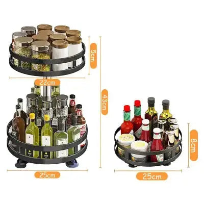etagere epices rotative 360 inox organisateur cuisine 1 2 niveaux 25cm