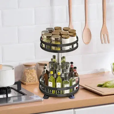 etagere epices rotative 360 inox organisateur cuisine 2 niveaux