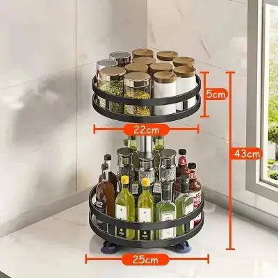 etagere a epices rotative 360 inox 43cm 25cm deux niveaux
