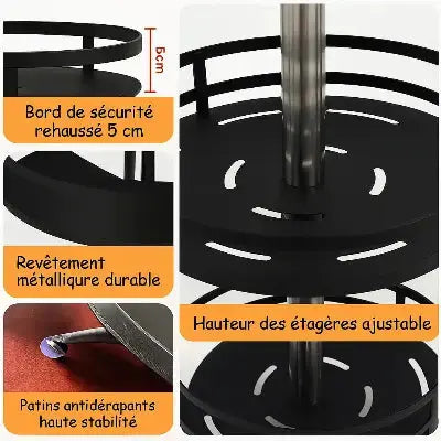 etagere a epices rotative 360 inox ajustable antiderapante durable securisee