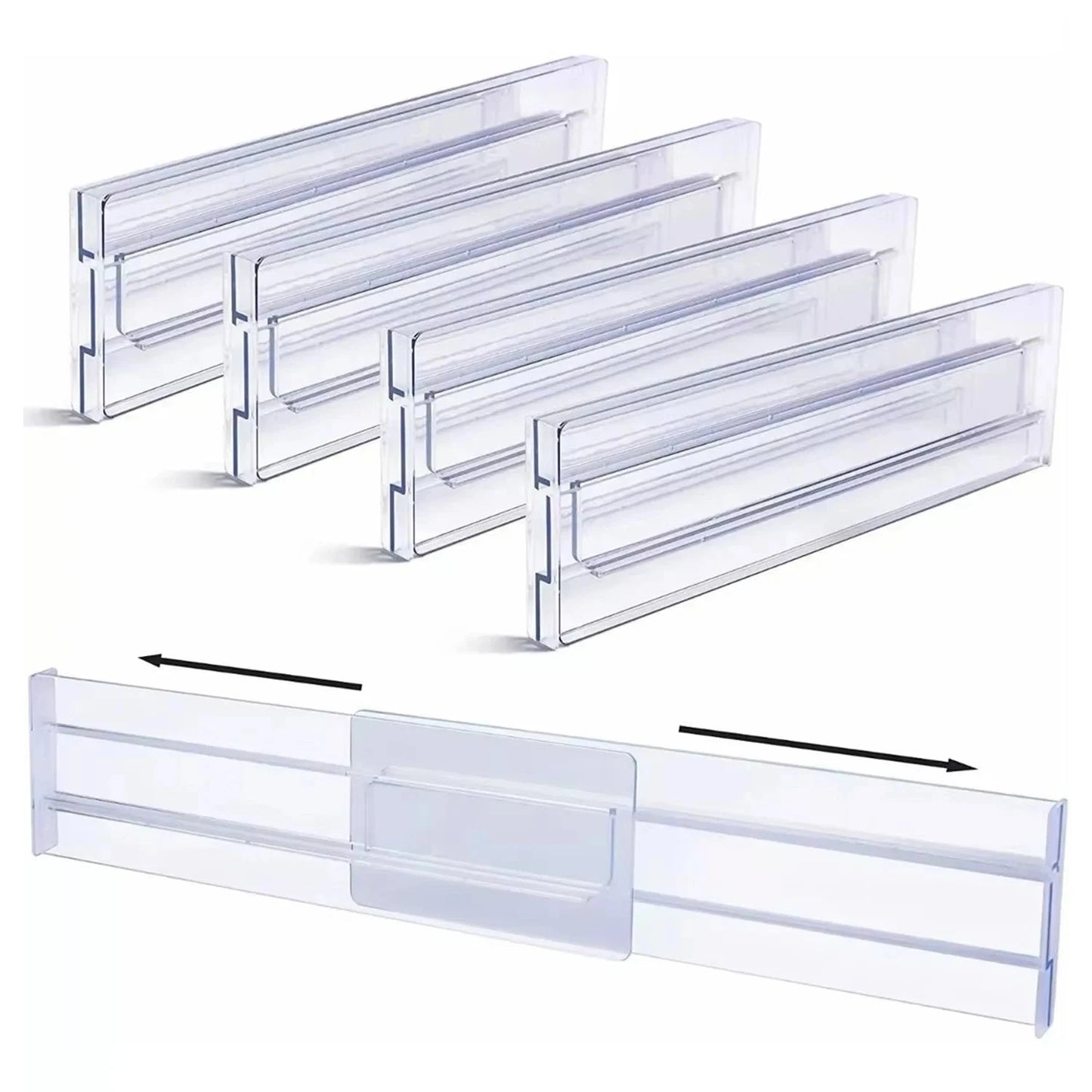 separateurdetiroirtransparentextensiblelotde4piecesajustables