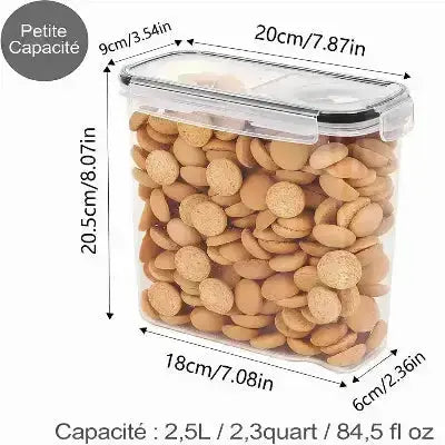 boite de conservation hermetique pour cereales petite capacite 2 5 l 20 5x20x18x9x6 cm