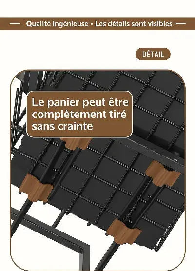 rangement sous evier coulissant panier extractible qualite