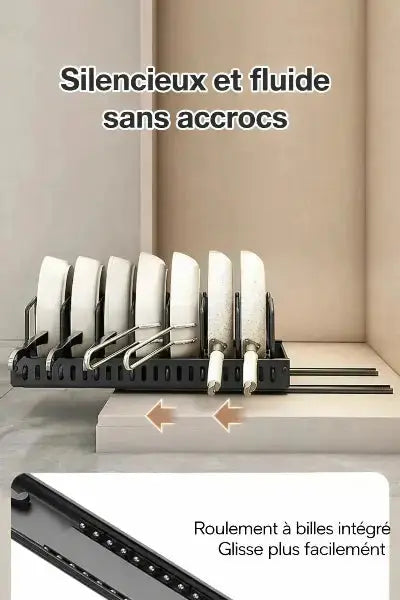 organisateur cuisine multifonctionnel coulissant noir roulement a billes silencieux