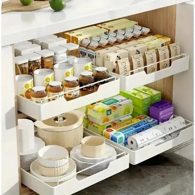 organisateur placard cuisine coulissant multiniveaux rangement
