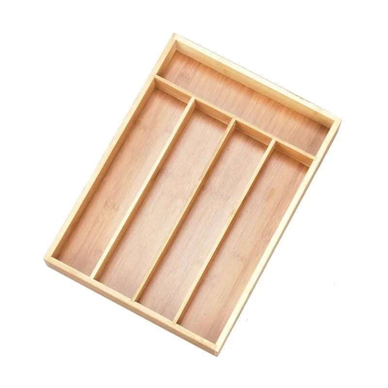 organisateurdetiroirenbambourangecouvertscuisine5compartiments