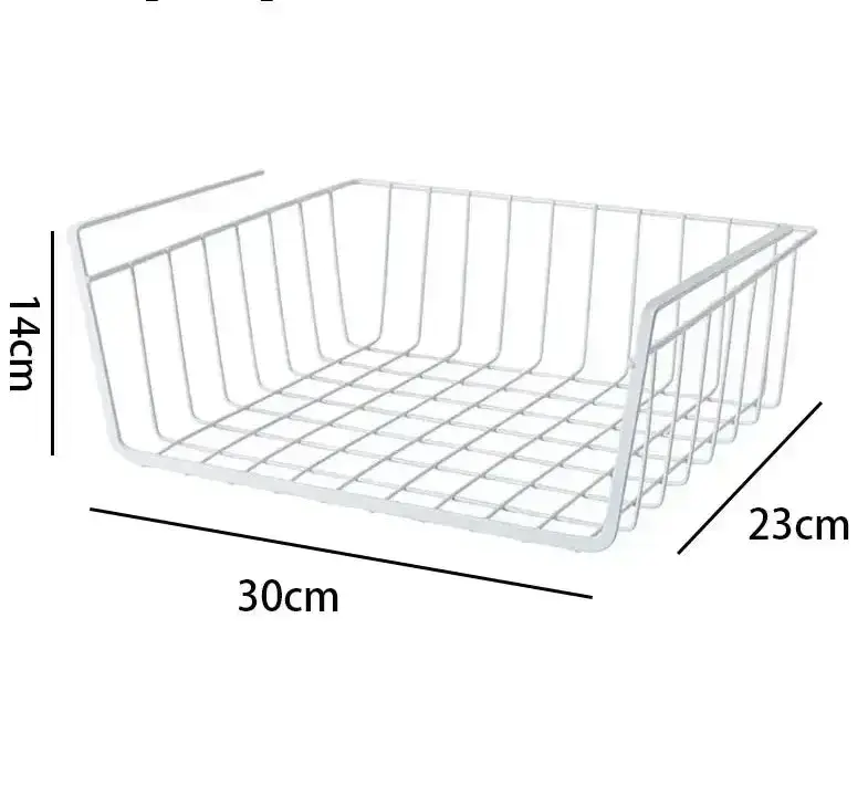 paniersuspendumetalblanc30x23x14cmgaindeplaceplacardcuisineetagereamovible