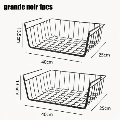 lotde2paniersderangementsousetagerenoir40x25x135cmorganisateursuspendusenfilmetallique