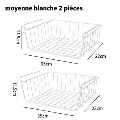 lotde2panierssuspendusblancs35x22x115cmcorbeillesmetalliquespouroptimisationplacardcuisine