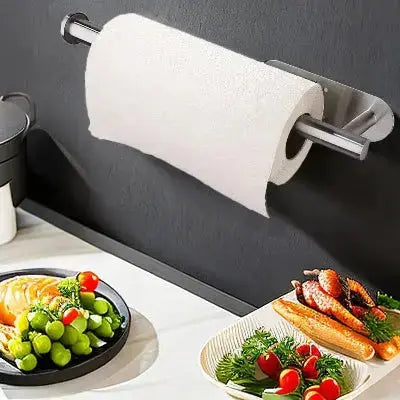 porte rouleau essuie tout mural adhesif inox pratique solide