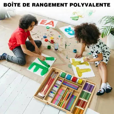 boite rangement polyvalente bambou tiroir multifonction organisation maison