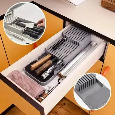 range couteaux elegant tiroir gain place compact organisation cuisine
