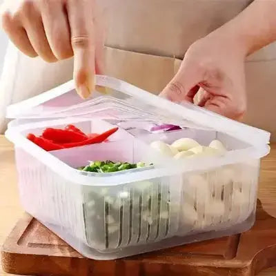 : rangement frigo modulable avec couvercle et compartiments amovibles