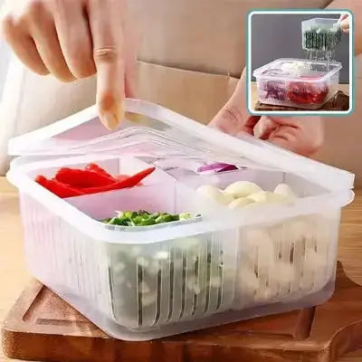 rangement frigo modulable avec couvercle hermetique et bac compartimente