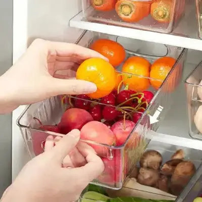 rangement frigo transparent organisateur fruits legumes plastique alimentaire cuisine