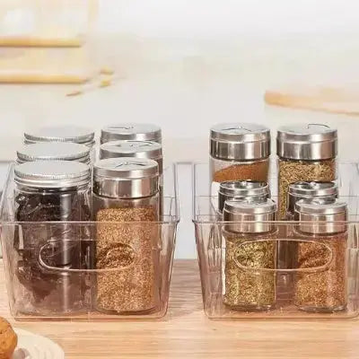 rangement frigo transparent pour pots et epices empilable